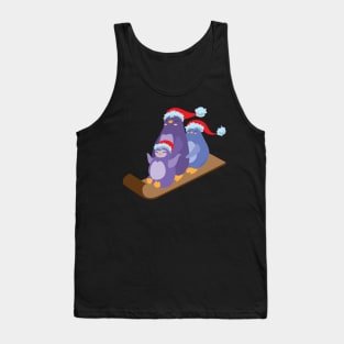 Penguins wearing santa hat in Tank Top